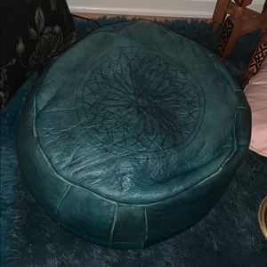 Two poofs from Morroco,with two green pillows